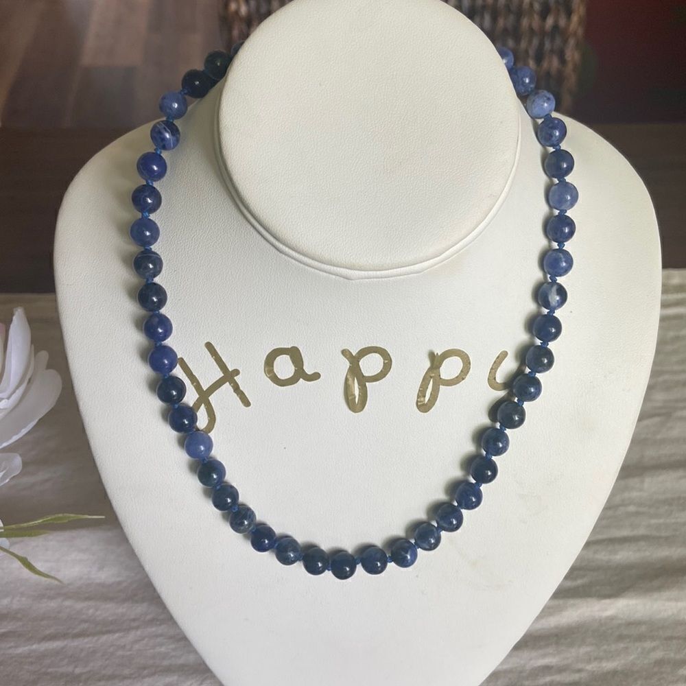 Necklace Brazilian stones round blue NWOT